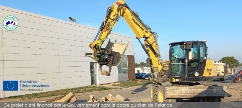 agrandissement du centre de Marseille–Port-de-Bouc Plan France Relance financé par l'Union européenne