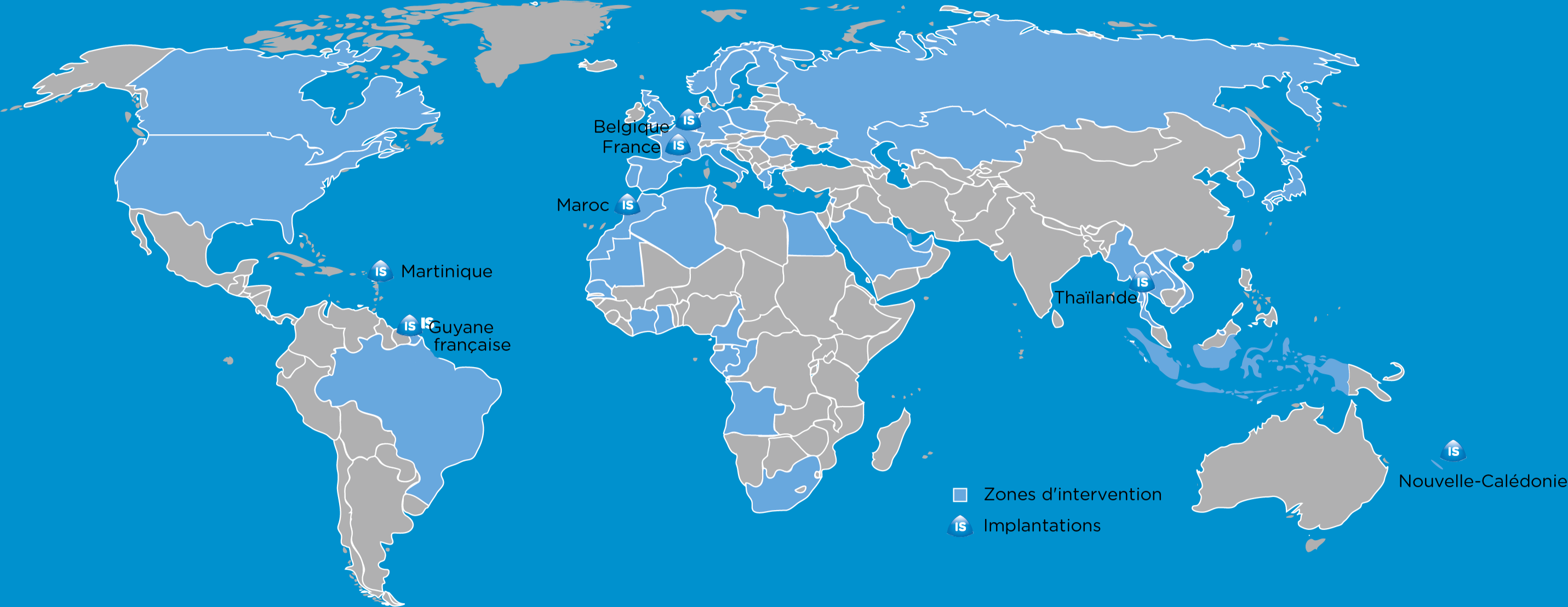 carte des implantations à l'international du Groupe Institut de Soudure